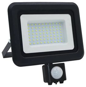 LED Vonkajší reflektor so senzorom LED/50W/230V 4000K IP44 čierna