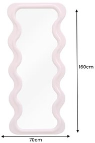 Nástenné zrkadlo Curvy 160cm ružové