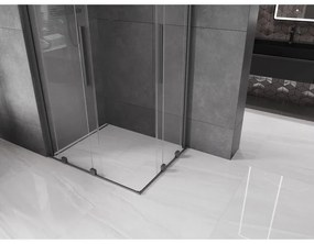 Mexen Velar Duo, sprchový kút s posuvnými dverami 90 x 80 cm, 8mm číre sklo, brúsený grafit, 871-090-080-02-95