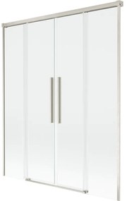 Mexen Rox, 2-krídlová posuvná vaňová zástena 140 x 150 cm, 8mm číre sklo, oceľový profil, 8C9-140-002-97-00