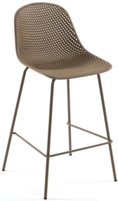 Barová stolička QUIDO béžový plast, kovové nohy