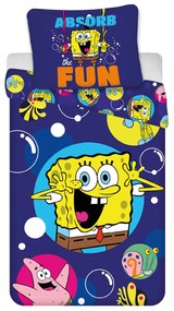 DETSKÉ BAVLNENÉ OBLIEČKY SPONGEBOB 100X135 CM, 1KS 40X60 CM VZOROVANÉ