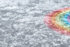 Dywany Łuszczów, Detský kusový koberec Junior 52063.801 Rainbow grey, 80x150, šedá, detská izba