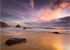 Sklenený obraz - Praia da Adraga (70x50 cm)