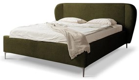 Tmavozelená čalúnená dvojlôžková posteľ s roštom 140x200 cm Makana – Makamii