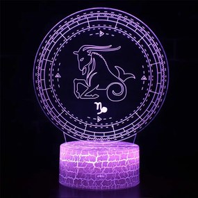 3Dmix 3DL-WD075 – 3D LED nočná lampa - znamenie zverokruku Kozorožec (Wood)