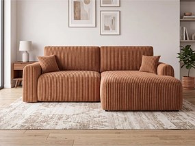 Rozkladacia obojstranná sedacia súprava do L NORDEN TILIA 250x140 cm, terakotová