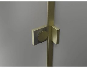 Mexen Lunar-B, pravostranný výklopný sprchový kút 75 x 70 cm, 8mm číre sklo, zlatý kartáčovaný - 832-075-070-55-00-P