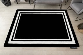 Koberec HAMPTON Border rám, čierna Veľkosť: 160x220 cm