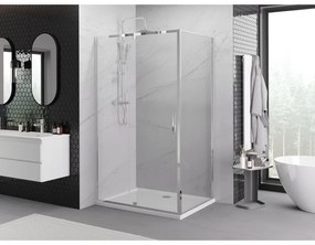 Mexen Exo, sprchovací kút s krídlovými dverami 100 x 70 cm, 6mm číre sklo, chrómový profil, 819-100-070-01-00