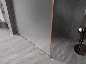 Mexen Kioto-F, sprchová zástena s rámom 140 x 202 cm, 8 mm mráz, profil medená matná, 800-140-104-65-30