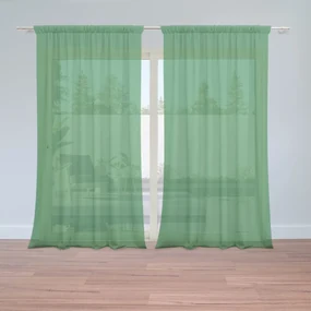 Sablio Záclony Tmavozelená: 2ks 150x250cm