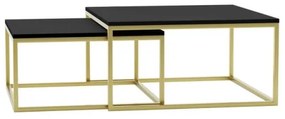 SADA 2x Konferenčný stolík DUAL čierna/zlatá