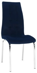 Jedálenská stolička, modrá Velvet látka/chróm, GERDA NEW