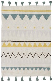 Ručne tkaný kusový koberec Azteca Natural-Vintage Blue, 120x160, modrá, detská izba, Lorena Canals