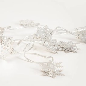 Dekoratívne svetielka SNOFLOCK strieborné vločky 753978