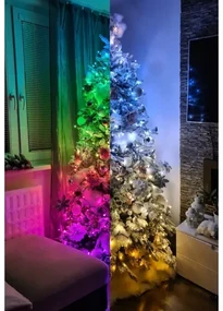 Kombinované LED osvetlenie na stromček Twinkly 20m RGB-AWW 250LED | BIANO