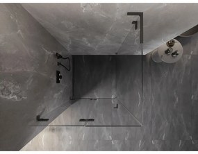 Mexen Lunar-F L, 1-krídlový sprchový kút so skladacími dverami, ľavý, 80 x 80 cm, 8mm číre sklo, grafitový profil, 836L-080-080-95-00-L