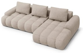 Svetlohnedá rozkladacia/s úložným priestorom rohová pohovka (pravý roh/s leňoškou) Linz – Cosmopolitan Design