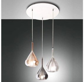 Fabas Luce 3481-47-297 - Luster na lanku LILA 3xE27/40W/230V zlatá/šedá/číra