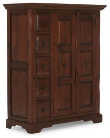 furniture-nabytek.cz - Masívna komoda Highboard Catana z borovice, hnedá, lakovaná – 107×45×130 cm