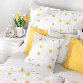 Goldea krepové posteľné obliečky - púpavy 140 x 200 a 70 x 90 cm