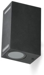 Vonkajšie nástenné svietidlo QUERK 2xGU10/35W/230V IP54 15 cm čierna