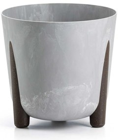 PLASTOVÝ KVETINÁČ MOSS 26X25 CM IMITÁCIA BETÓNU SIVÁ