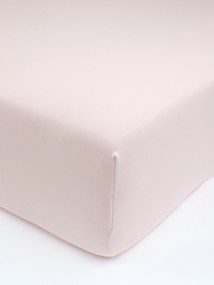 Jersey prostěradlo s elastanem 160 × 200 cm – pudrové