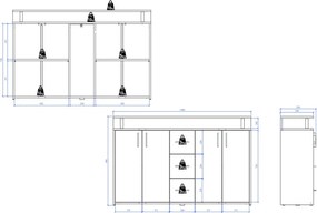 Komoda Drift, dub sonoma/biela