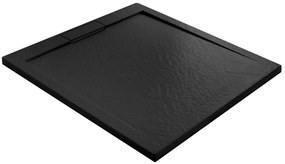 Rea Grand Black, sprchová vanička z minerálneho kameňa 100x80x3,5 cm, čierna matná, REA-K4593