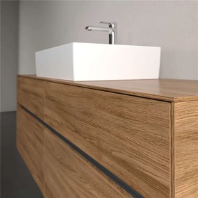 VILLEROY &amp; BOCH Collaro závesná skrinka pod umývadlo na dosku (umývadlo v strede), 4 zásuvky, 1600 x 500 x 548 mm, Oak Kansas, C13400RH