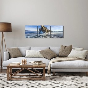 Obraz ľadovej skaly (s hodinami) (90x30 cm)