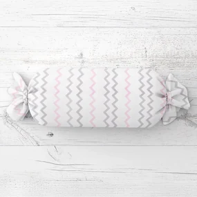 Biante Vankúš valec bonbon Sandra SA-124 Ružovo sivé cik-cak pásiky 15x80 cm