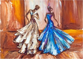 Sklenený obraz - Tanečnica, olejomaľba (70x50 cm)