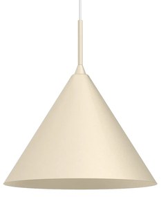 Závesné svietidlo Visby, 1x krémové kovové tienidlo, (fi 32cm), cr