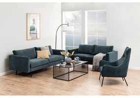 Čierny konferenčný stolík so sklenenou doskou 60x120 cm Strington – Actona