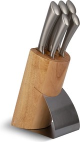 6 dielna sada nožov v stojane v štýlovom drevenom stojane