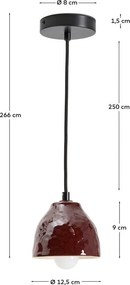 Červené závesné svietidlo s keramickým tienidlom Drava – Kave Home