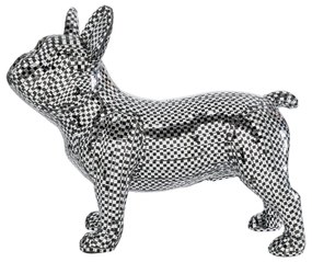 Bulldog Disco dekorácia strieborná 36 cm