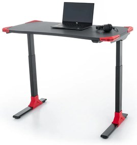 Výškovo nastaviteľný stôl OfficeTech Game, 120 x 60 cm, čierna