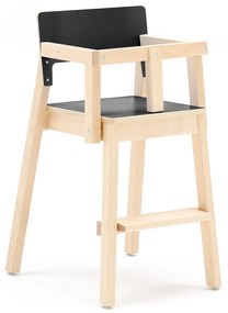 Detská jedálenská stolička LOVE, V 500 mm, breza, laminát - čierna