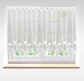 Záclona žakárová, Ružená vitrážka metráž, biela 50 cm