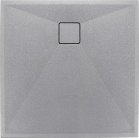 Deante Correo, štvorcová granitová sprchová vanička 90x90x3,5 cm, šedá, KQR_S41B