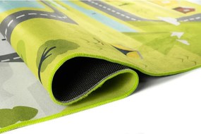 Detský koberec KIDS-35 Crystal Print sivý obdĺžnikový – hry a vozidlá Rozmer: 80x150 cm