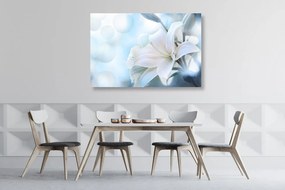 Obraz biely kvet ľalie na abstraktnom pozadí Varianta: 120x80