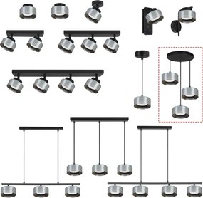 Brilagi - Luster na lanku AURA LUX 3xGX53/30W/230V čierna/dymová
