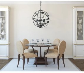 Searchlight 2476-6BK - Luster na reťazi ORBIT 6xE14/60W/230V čierny