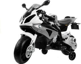 LEAN CARS Elektrická motorka pre deti BMW S1000RR strieborná trojkolesová