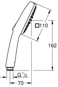 GROHE 263972431 - Ručná sprcha VITALIO COMFORT 110 162 × 110 mm čierna